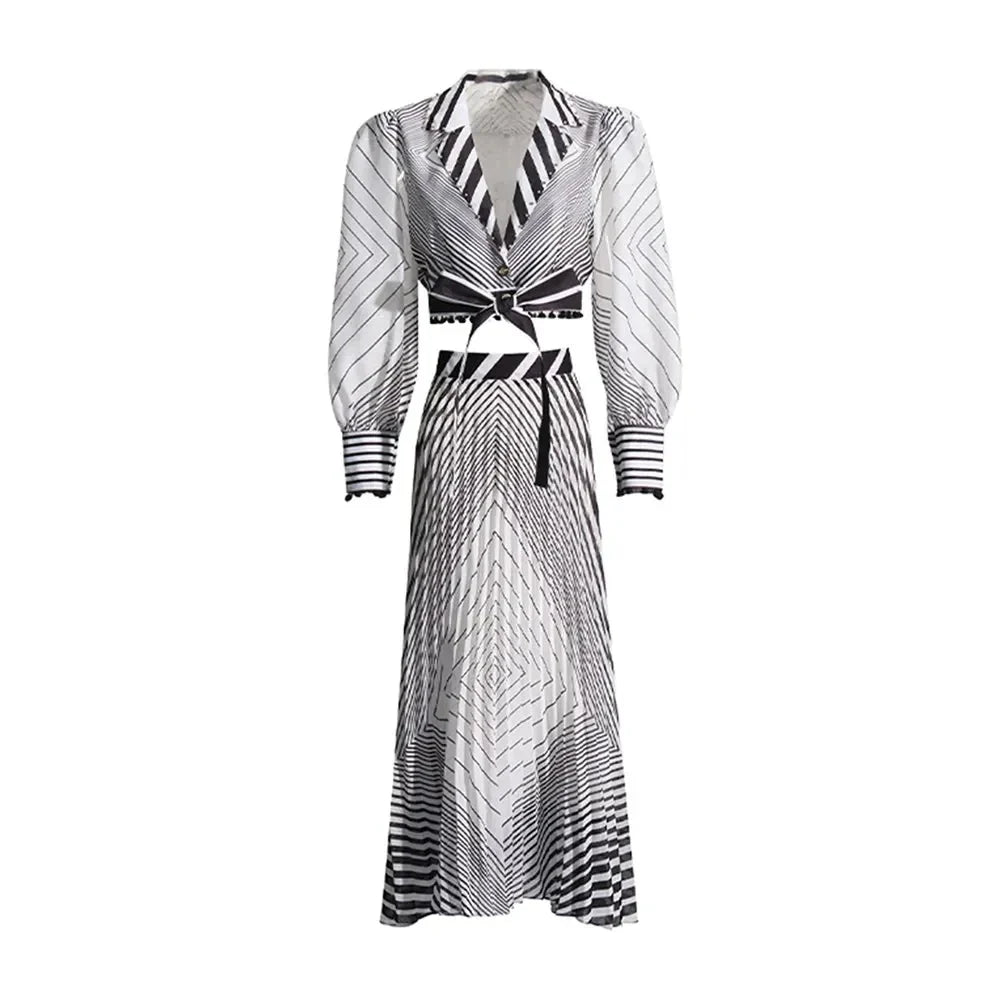 Colorful Striped Two-Piece Women's Casual Set