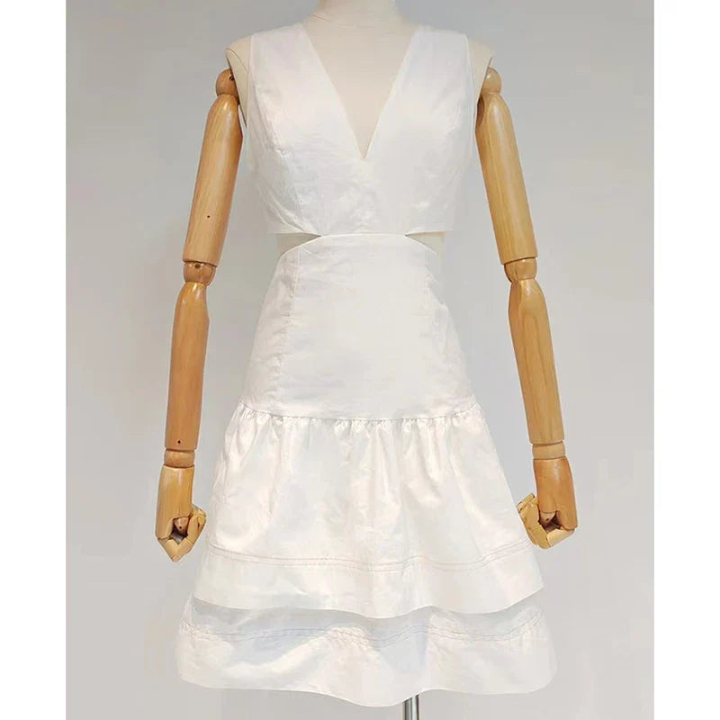 V-Neck Sleeveless A-Line Mini Dress for Women