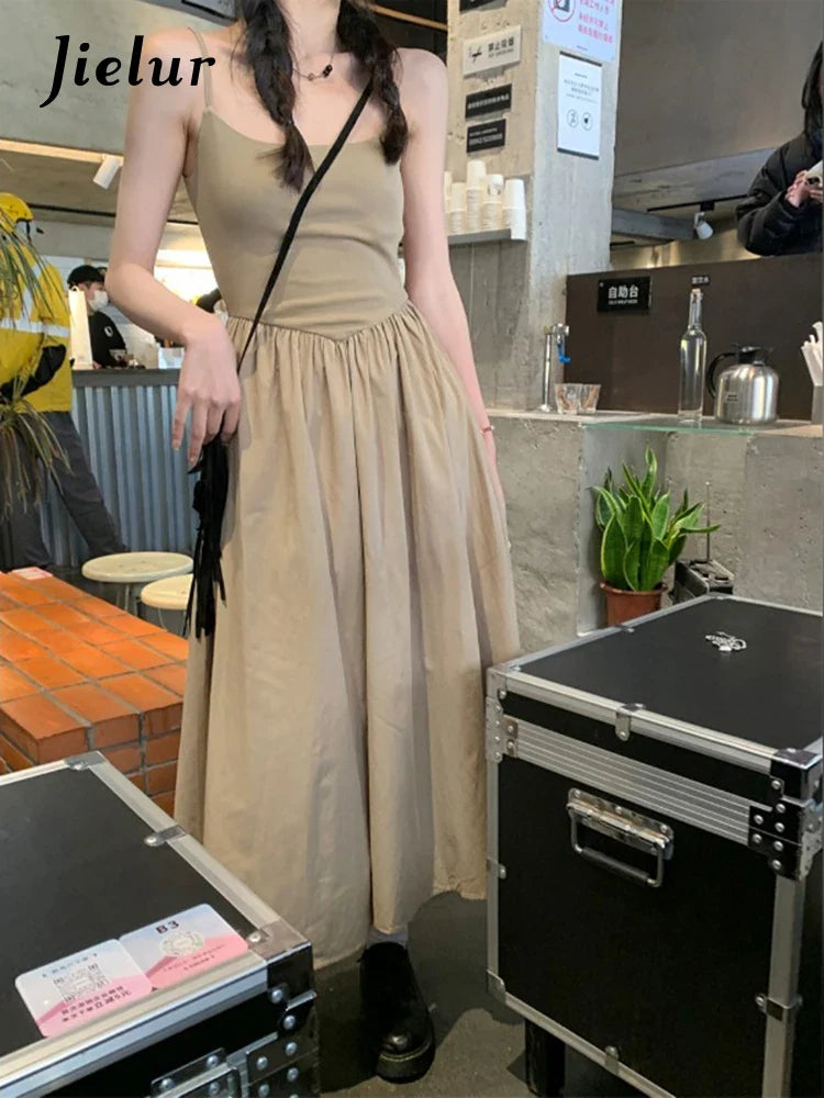 Elegant Summer Maxi Dress with Spaghetti Straps