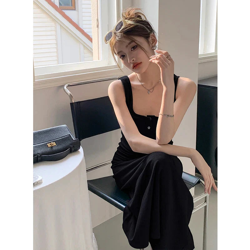 Chic Summer Slim Sleeveless Dress for Office & Casual Wear