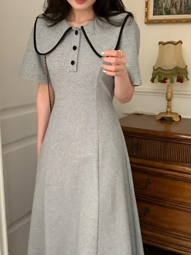 Chic Summer Dress with Peter Pan Collar for Women