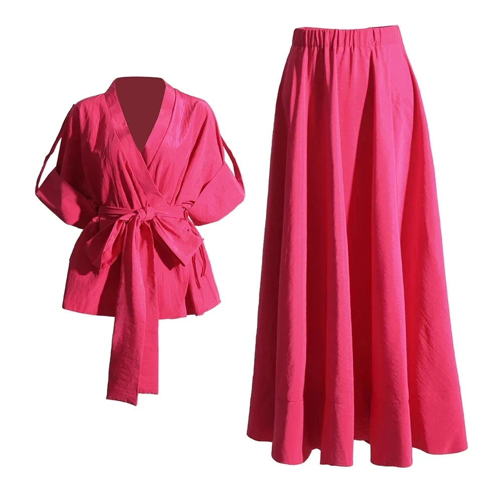 Elegant V Neck A-Line Lace Up Dress for Women