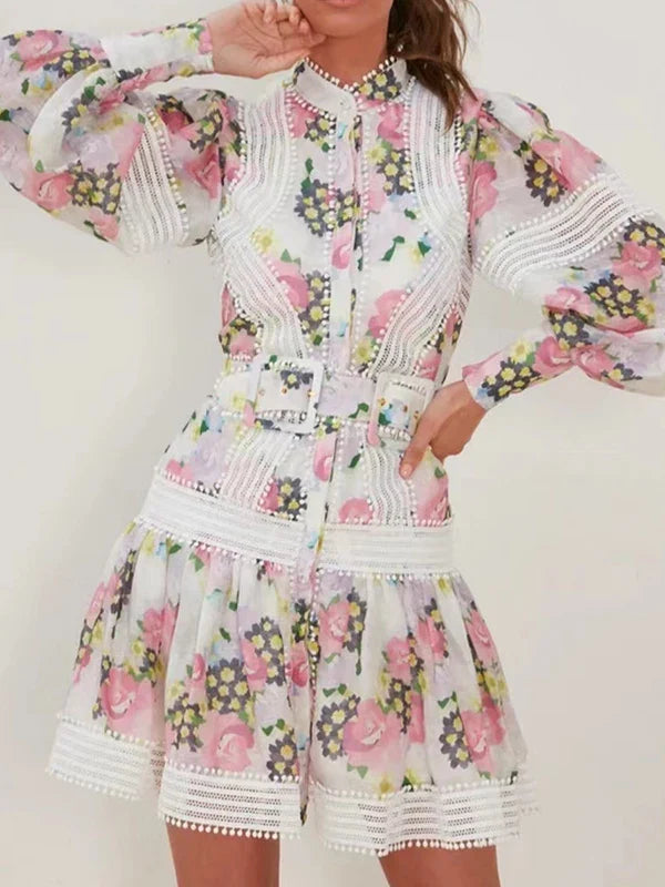 Autumn Casual Slim Fit Puff Sleeve Dress for Women
