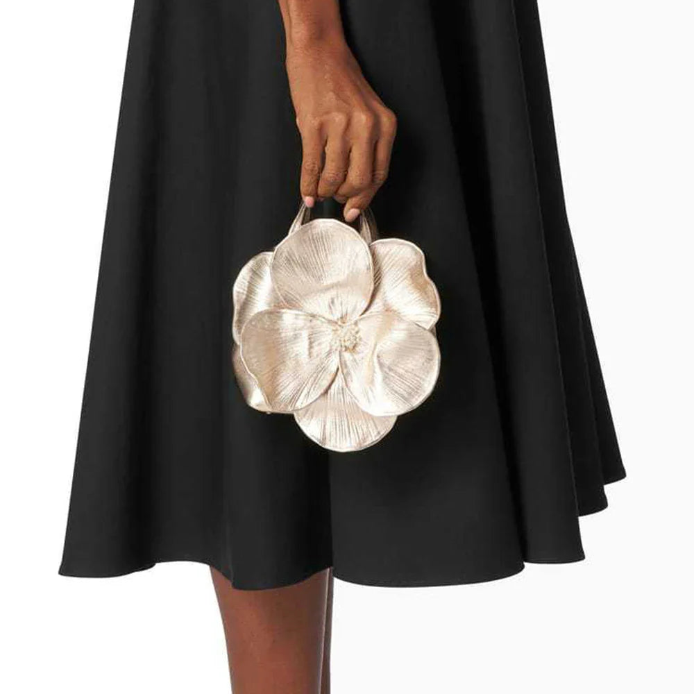 Elegant Mini Handbag with Solid Patchwork Appliques
