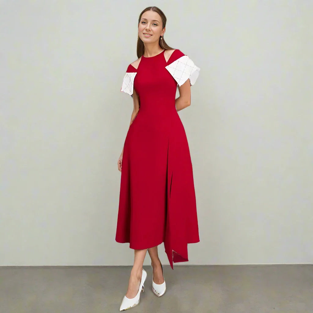 Elegant Hollow Out Off-Shoulder Long Dress for Women