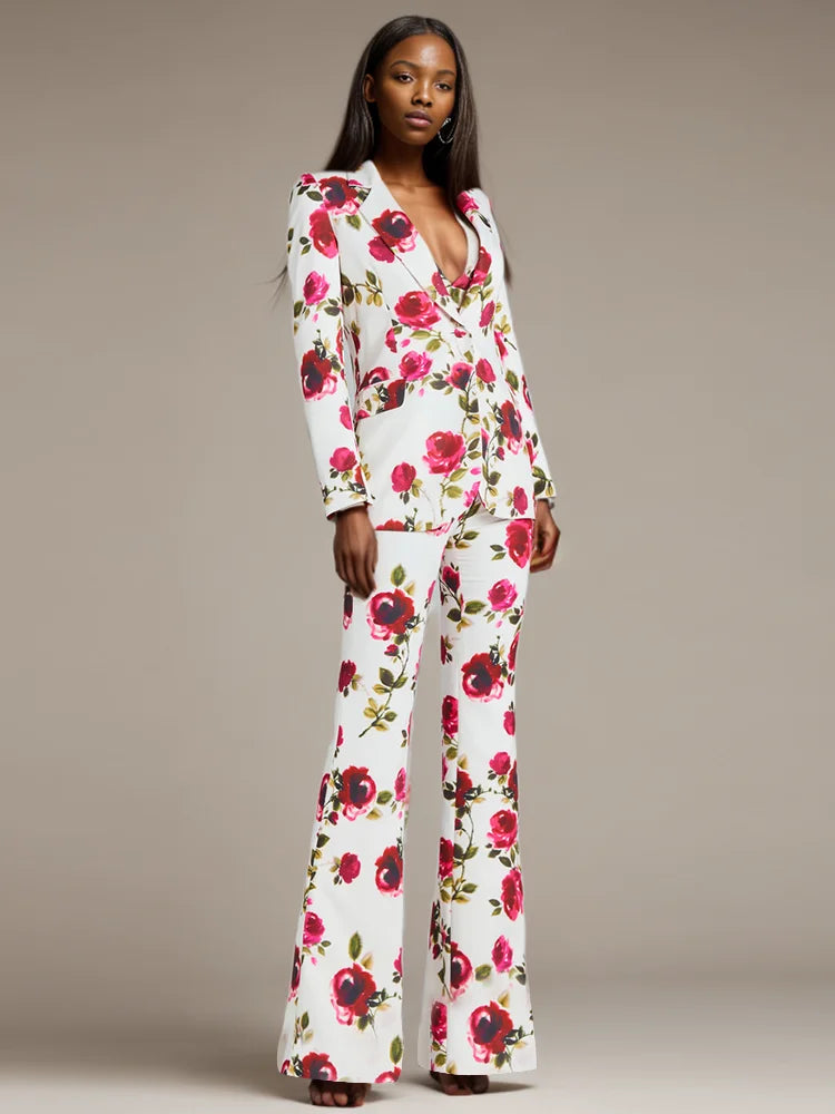 Chic Women's Three-Piece Blazer and Pants Set