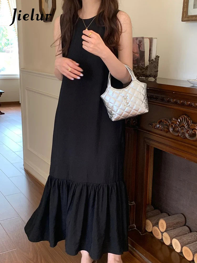 Elegant Loose Backless Sleeveless Summer Dress for Women