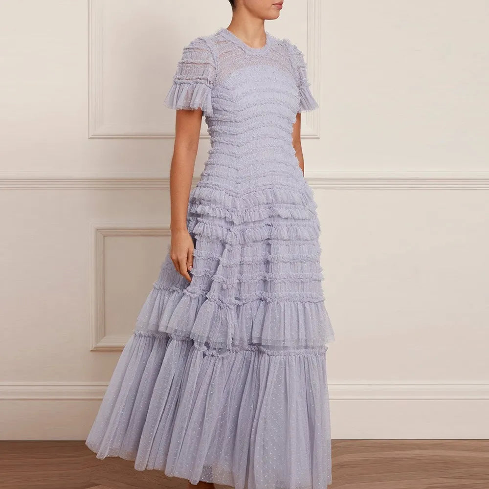 Elegant Ruched High Waist Dress for Women