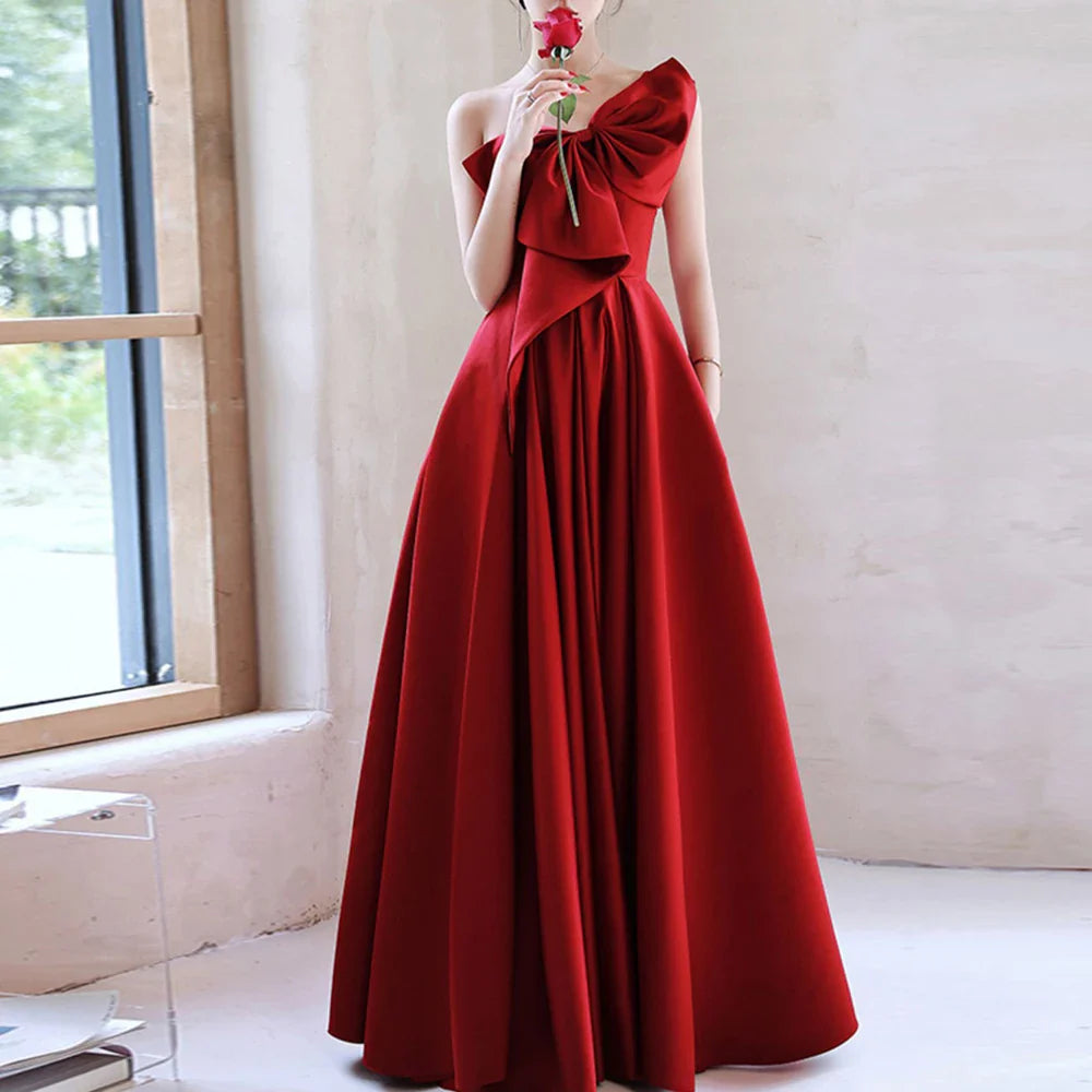 Elegant Bowknot Evening Dress for Women