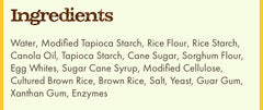 Ingredients for a popular, store bought gluten-free bread