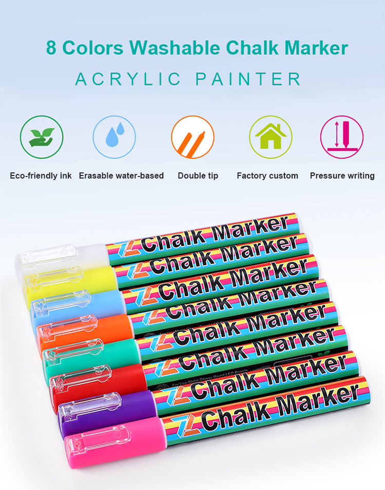 8 Pack Erasable Liquid Chalk Pens with 3mm Fine Tip – Knowledge as Action