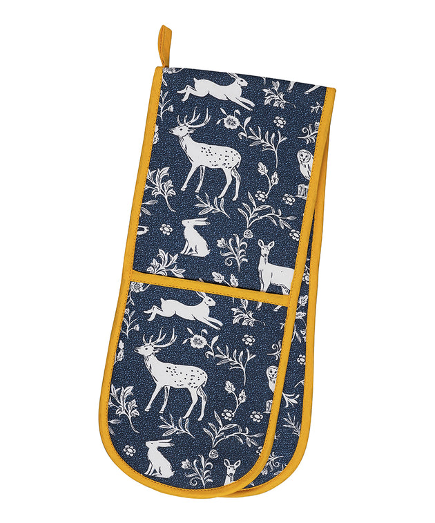 Forest Wildlife Navy Cotton Oven Mitt - Napkins2go