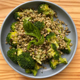 Barley Bowl with Broccoli and Walnut Pesto