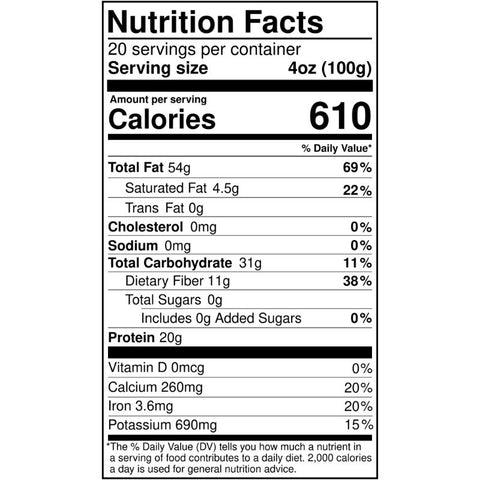 Greek Raw Sprouted Almonds nutritional information