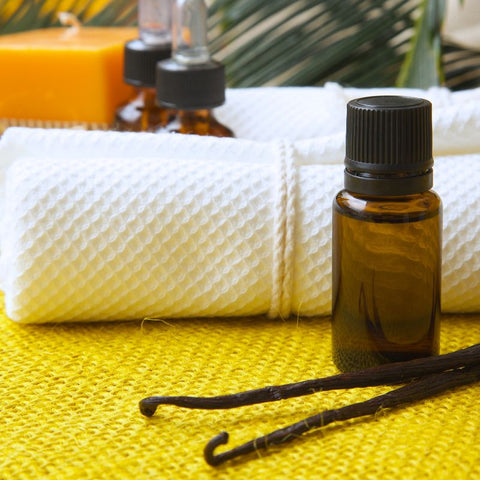 Vanilla essential oil has soothing properties and it helps in