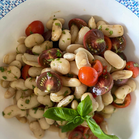 Giant Beans & Chili Tomato Salad