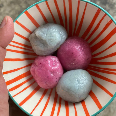 Pink and Blue Tang Yuan (Chinese Sweet Dumplings) Recipe