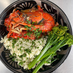 Lobster and Tomato Sauce Cauliflower Rice