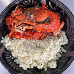 Lobster and Tomato Sauce Cauliflower Rice