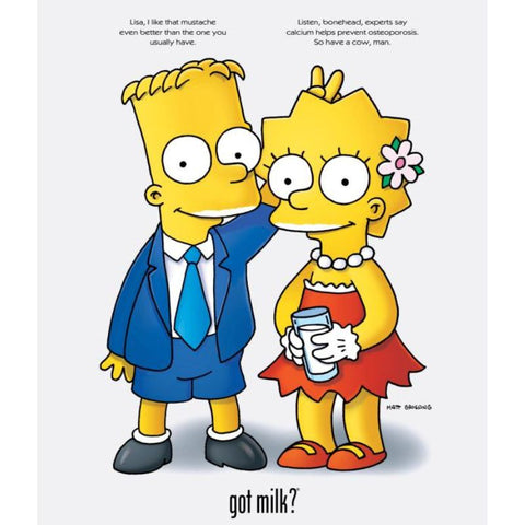 The Simpsons in the Got Milk? campaign, 1996. [Photo: courtesy of America’s Milk Processors]