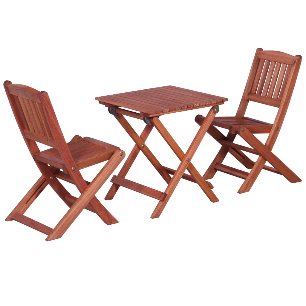 Children's Bistro Set | Solid Eucalyptus Wood | Outdoor Folding Dining Table and Chairs