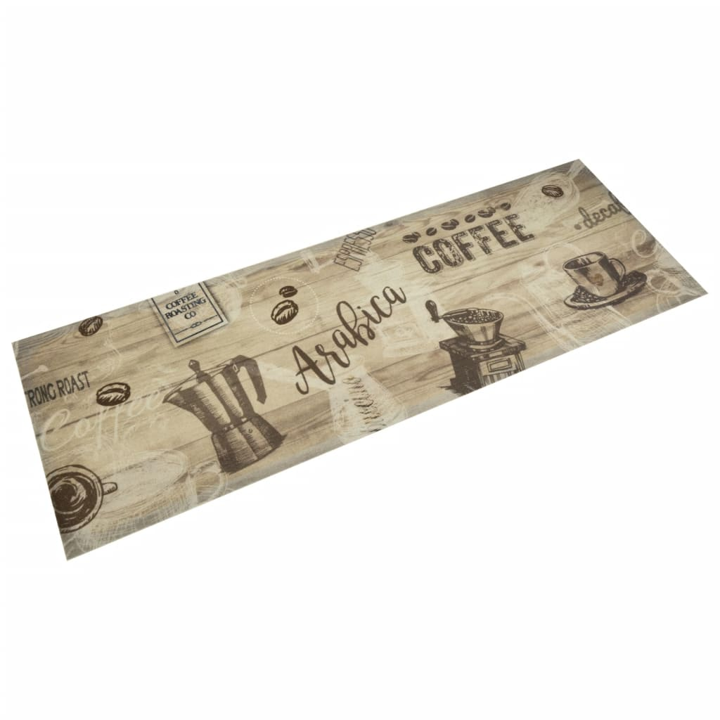 Washable Velvet Kitchen Rug - Coffee Brown 60x180 cm | Soft, Durable & Skid-Resistant