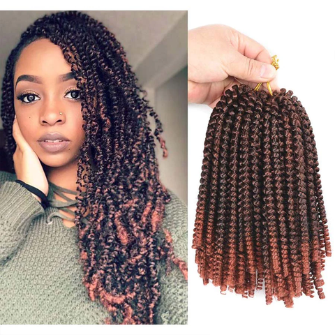 Ombre Spring Twist Hair - Fluffy Crochet Braids for Silky Extensions