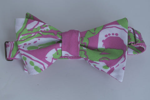 pink and green bow tie