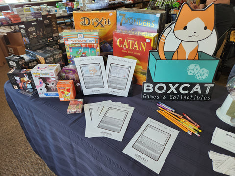 create your own card coloring pages, board games, Boxcat Standee