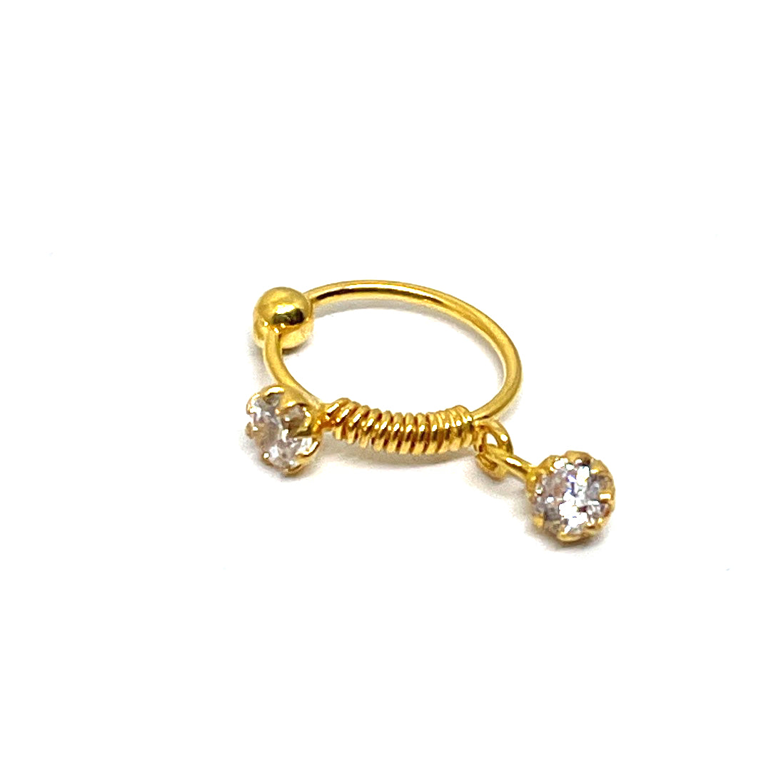 Buy quality gold real Fancy diamond nose pin in Ahmedabad