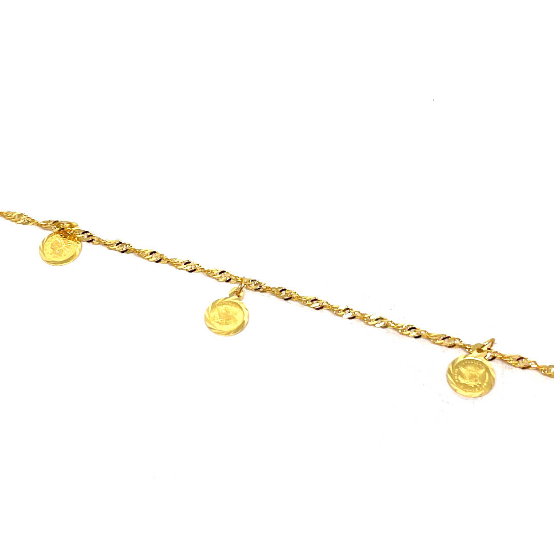 24k Gold Plated Snail Chain Anklet