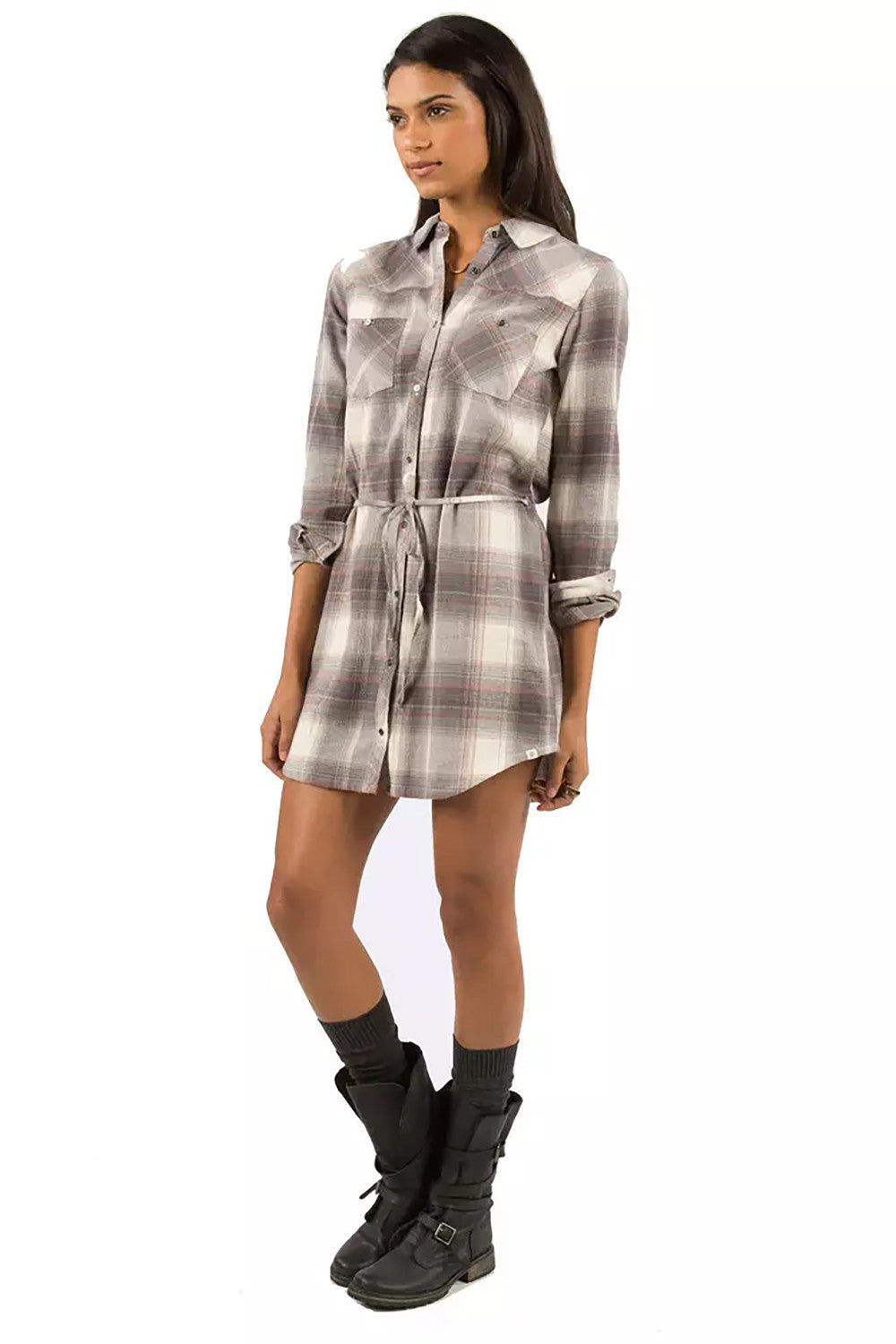 flannel shirt dress outfit
