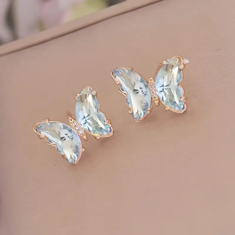 White Butterfly Earrings