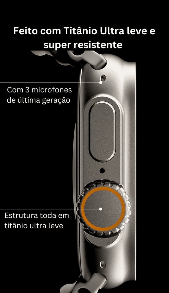 Relogio Inteligente W68 Ultra, Tela Infinita 49mm