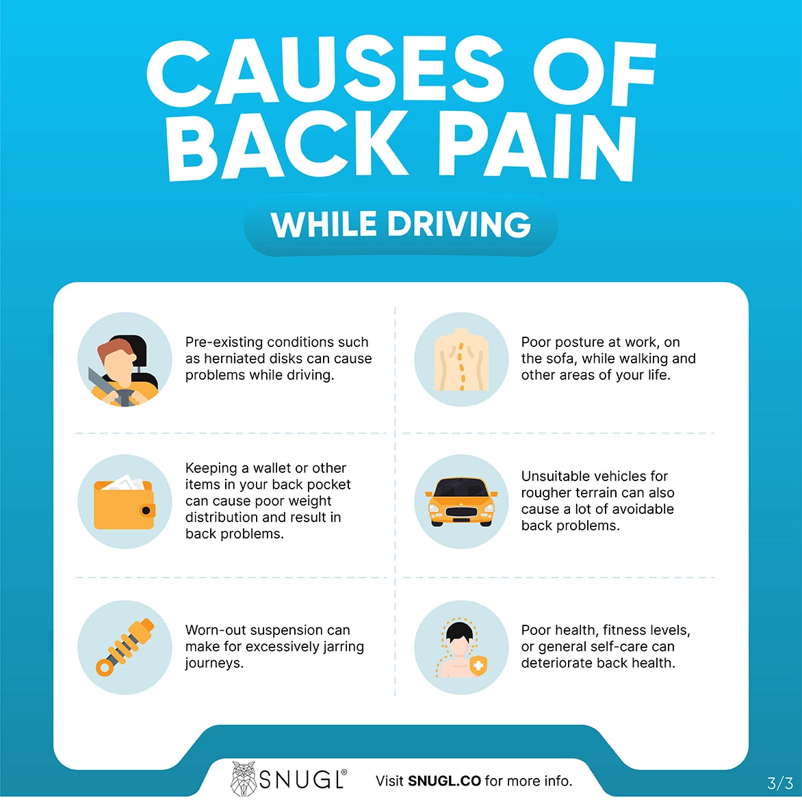 Reduce Back Pain while driving a Car 