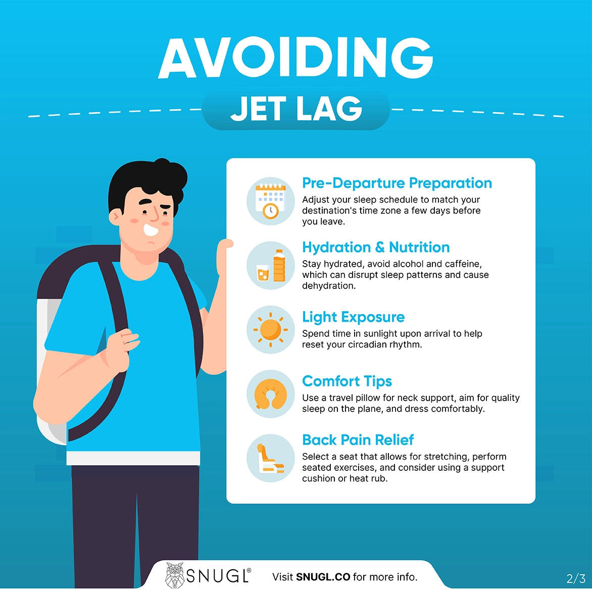 The second infographic on how to get over jet lag looks at avoiding it altogether in the first place.