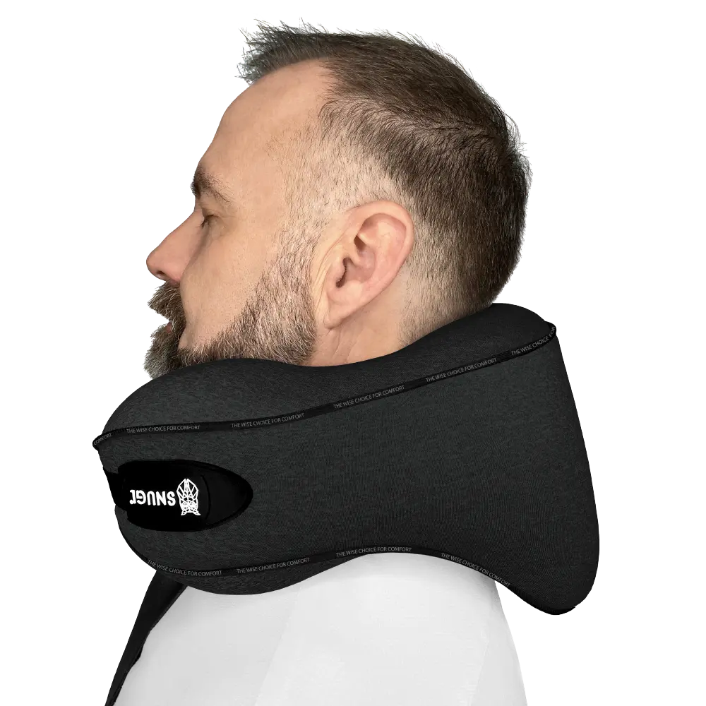 how to wear a travel pillow reversed position