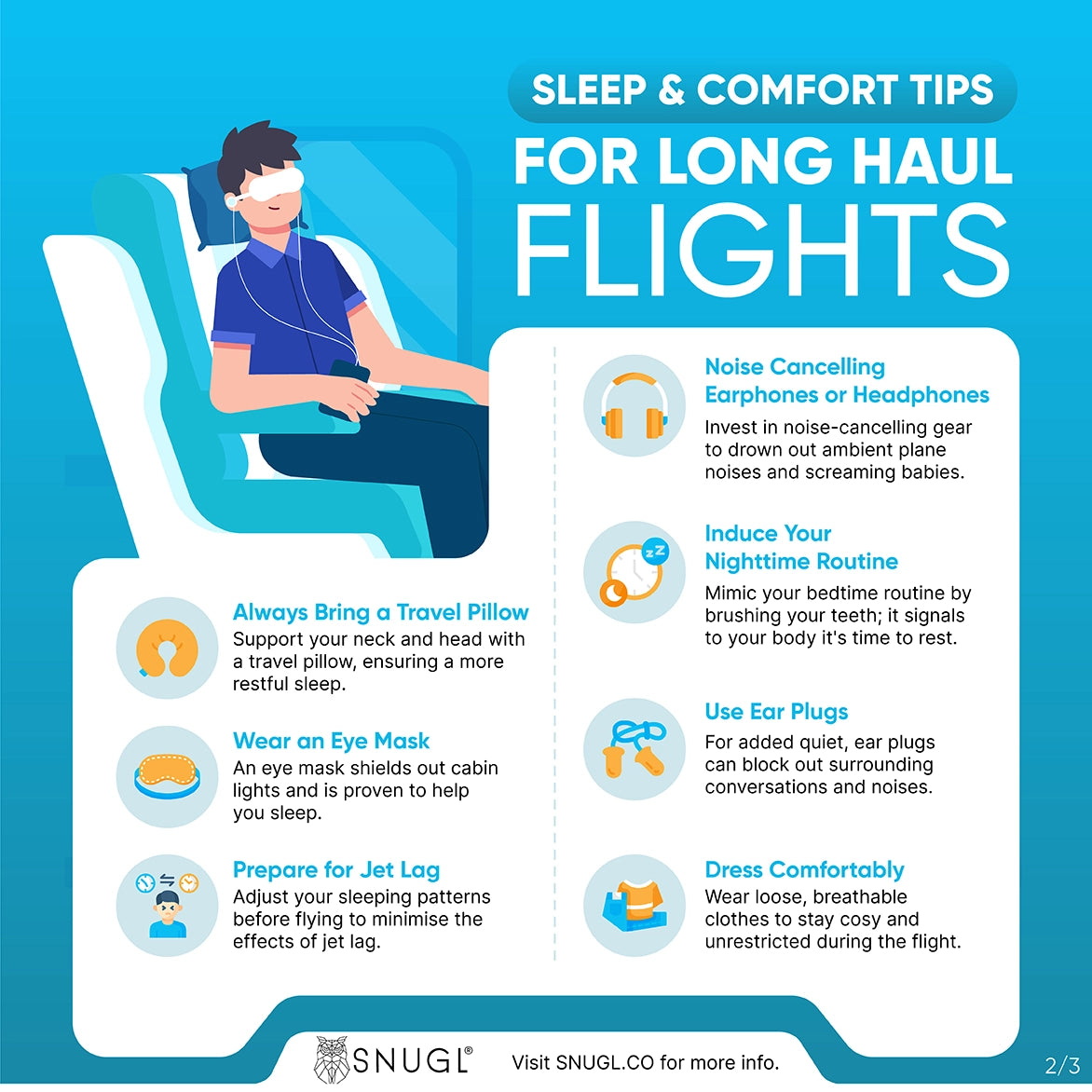 sleep and comfort tips for long haul flights