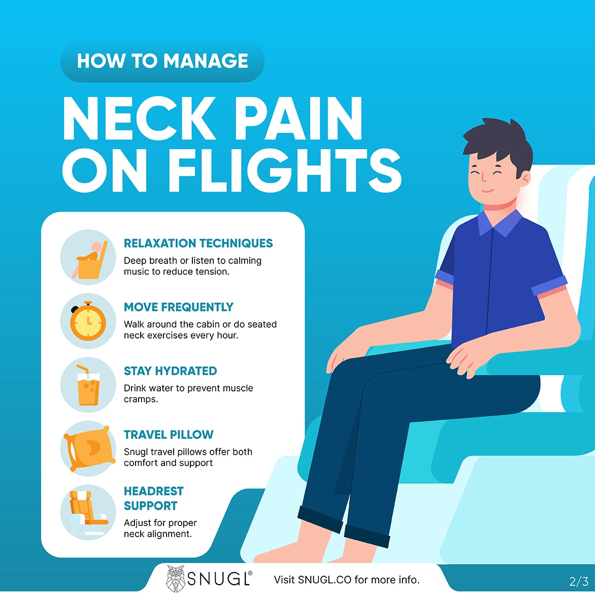 how to manage neck pain on flights