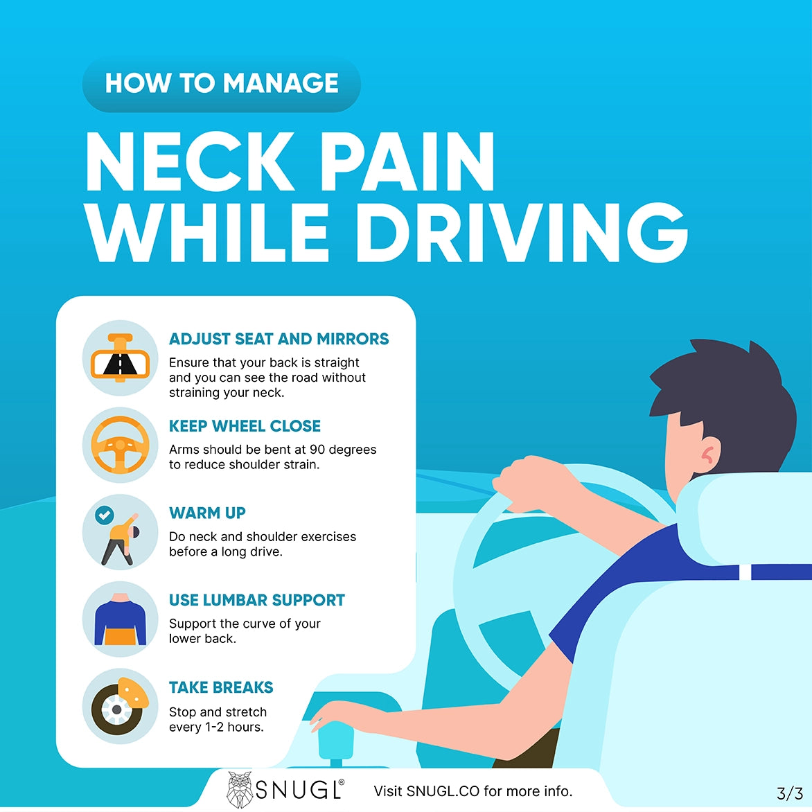 how to manage neck pain while driving
