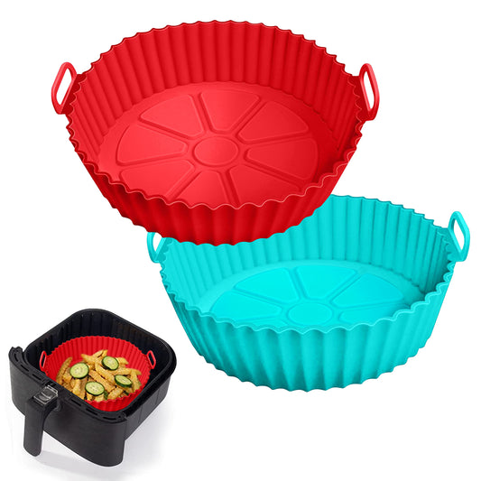  Air Fryer Silicone Pot, Food Safe Air fryers Oven Accessories, Replacement of Flammable Parchment Liner Paper