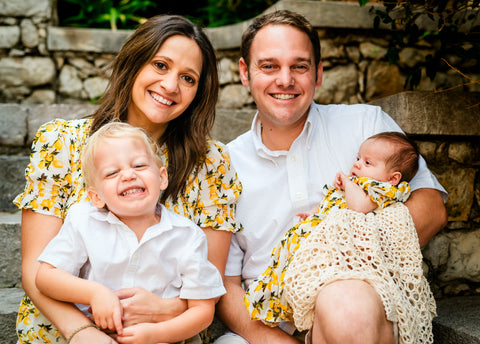 Sober Vet Coffee founders David and Kristina Beardsley with their children, Dawson and Charlotte