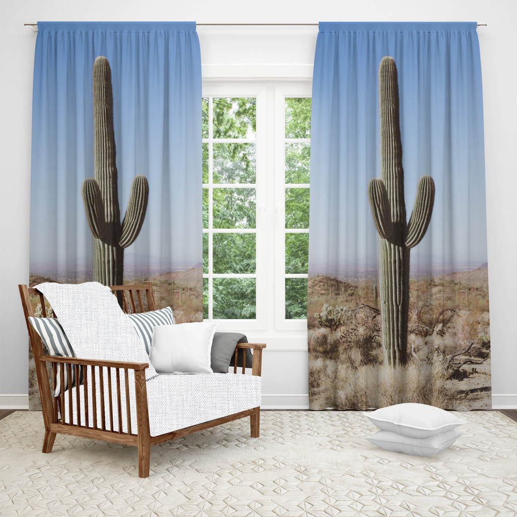 Cactus Window Curtain Boho Curtain Western Decor Kitchen Curtains