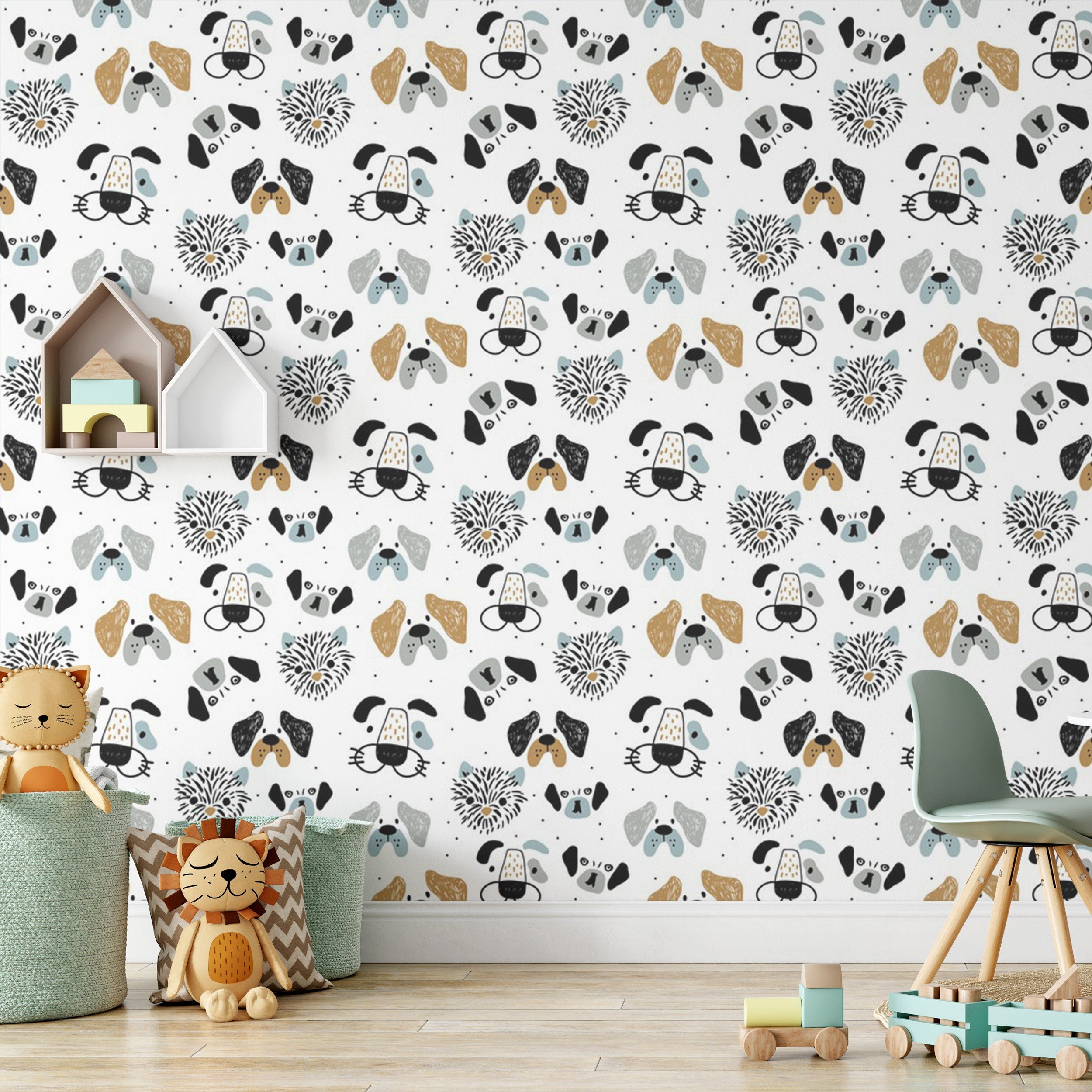 PeelandStick Removable Wallpaper Dogs Kids Dachshund Husky Puppies  eBay