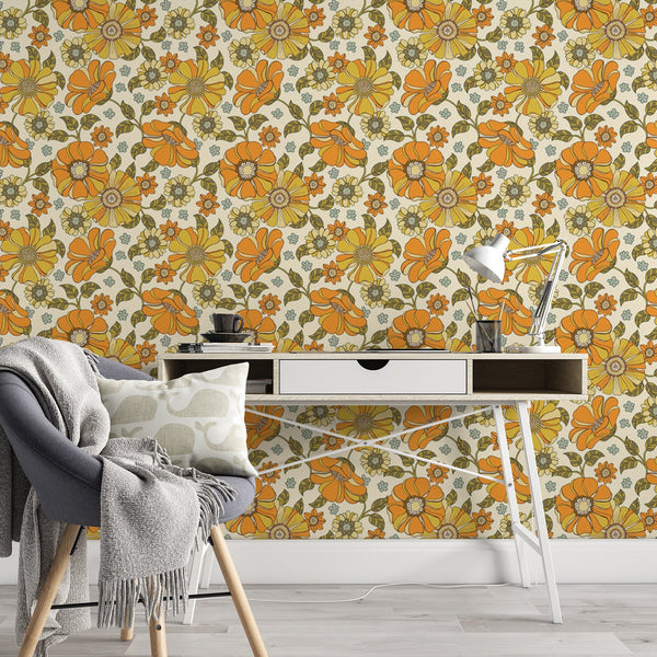 Super Cute Floral Peel And Stick Removable Wallpaper