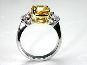 4.11ct Yellow Sapphire Diamond Engagement Ring 18kt White Gold ...