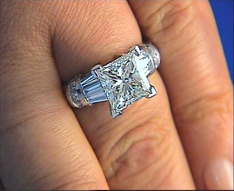 blue diamond engagement rings princess cut