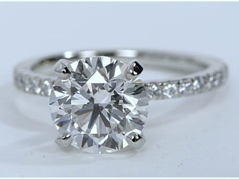 4.26ct G-VS2 Round Diamond Engagement Ring Round Diamond Platinum JEWELFORME BLUE EGL certified