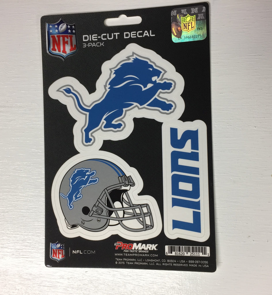 Detroit Lions Set of 3 Die Cut Decal Stickers Helmet Logo Free Shippin ...