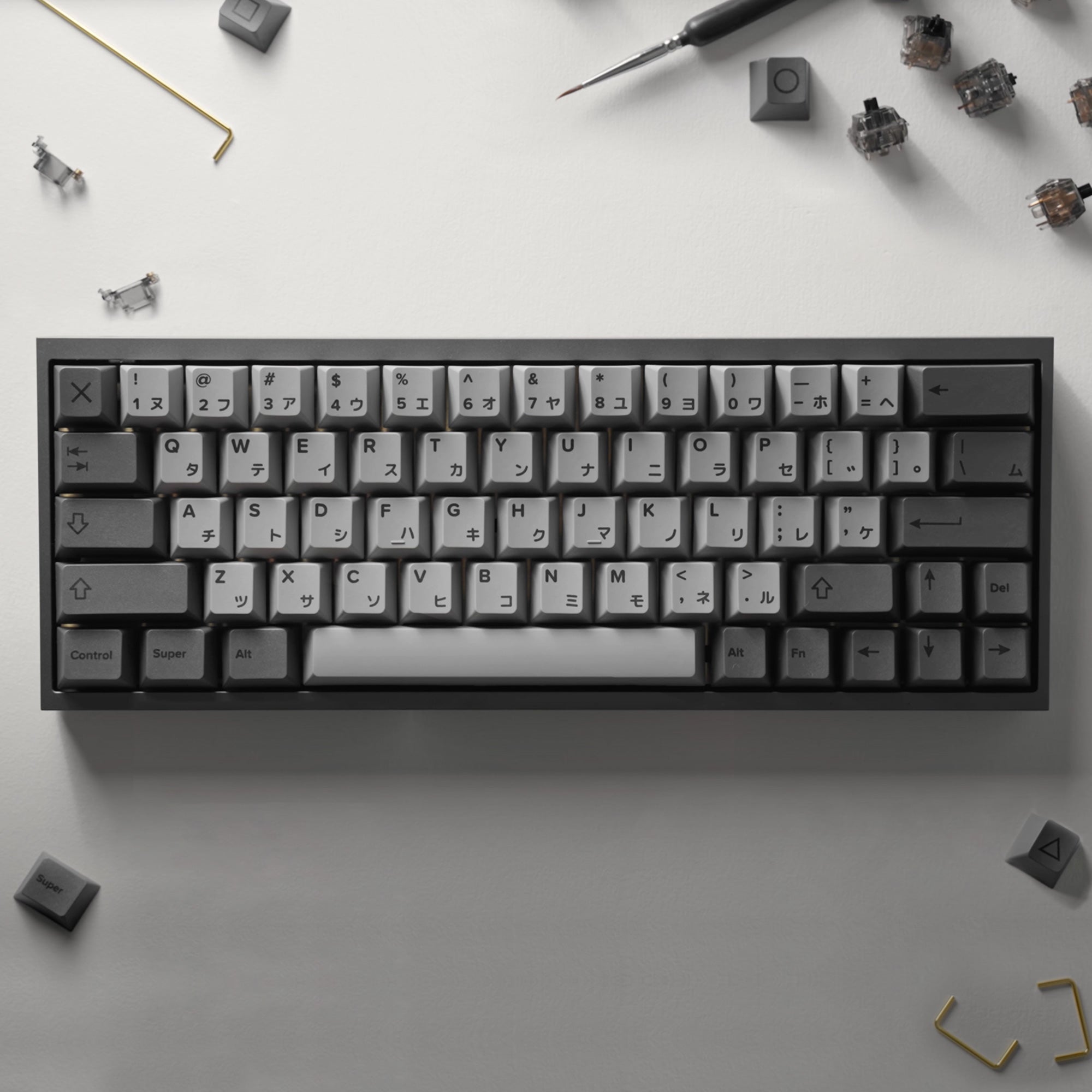 KBDfans Custom Keyboard Tofu60 Mechanical Keyboard With Cement Grey Japanese PBT Keycaps